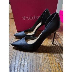 New 9 Shoe Dazzle Black AnnaKay Stiletto Pump High Heel Dress Shoes
